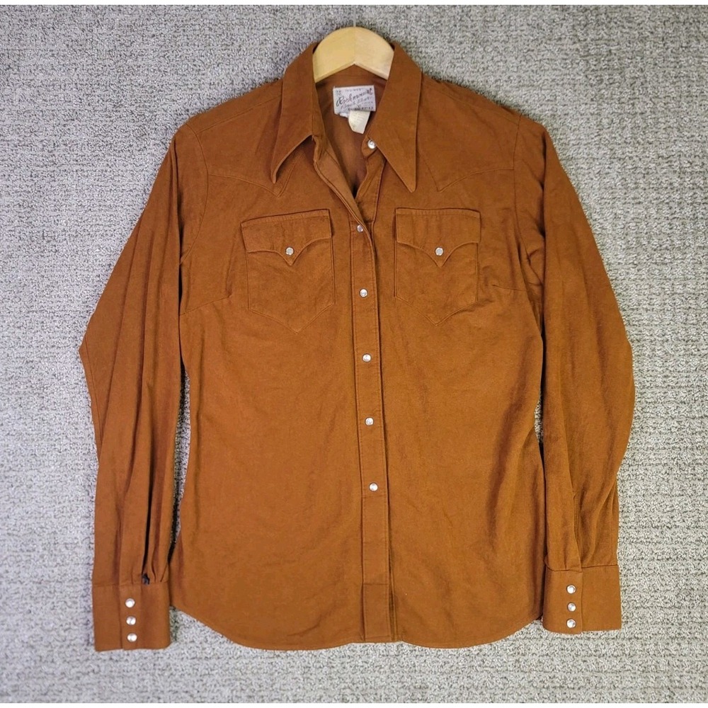 Vintage Rockmount Ranch Wear Pearl Snap Western Shirt Womens Size‎ 38 Brown